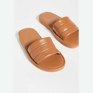 Vince Olina Tan Leather Slides - Worn Once